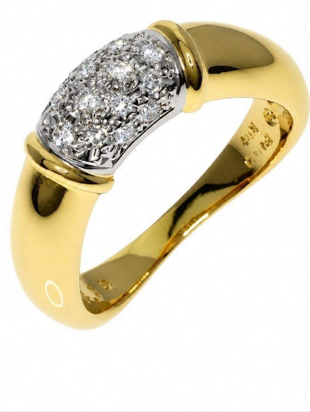 PT900 /18K TASAKI Yellow Gold and Platinum Diamond Ring Size 6